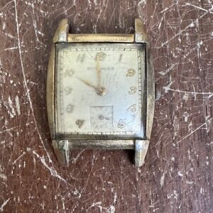 Wittnauer VINTAGE Men's 10 K GF 17 Jewel Rectangular Watch Face‎ PARTS ONLY